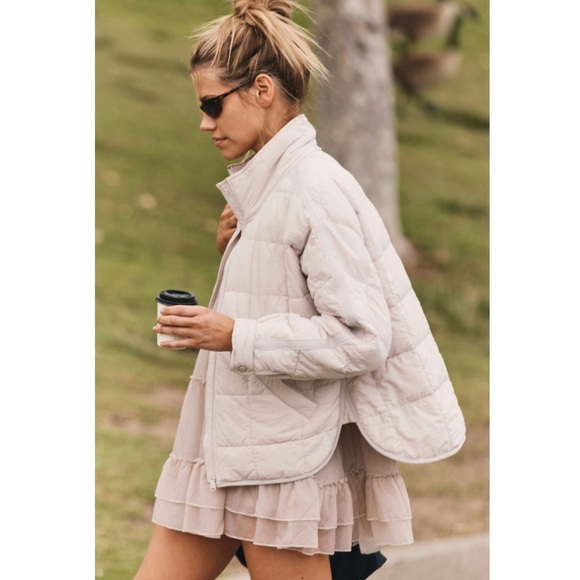 FP Movement Pippa Packable Puffer Jacket Coat Free People Tofu Sz Medium New NWT - Picture 1 of 10